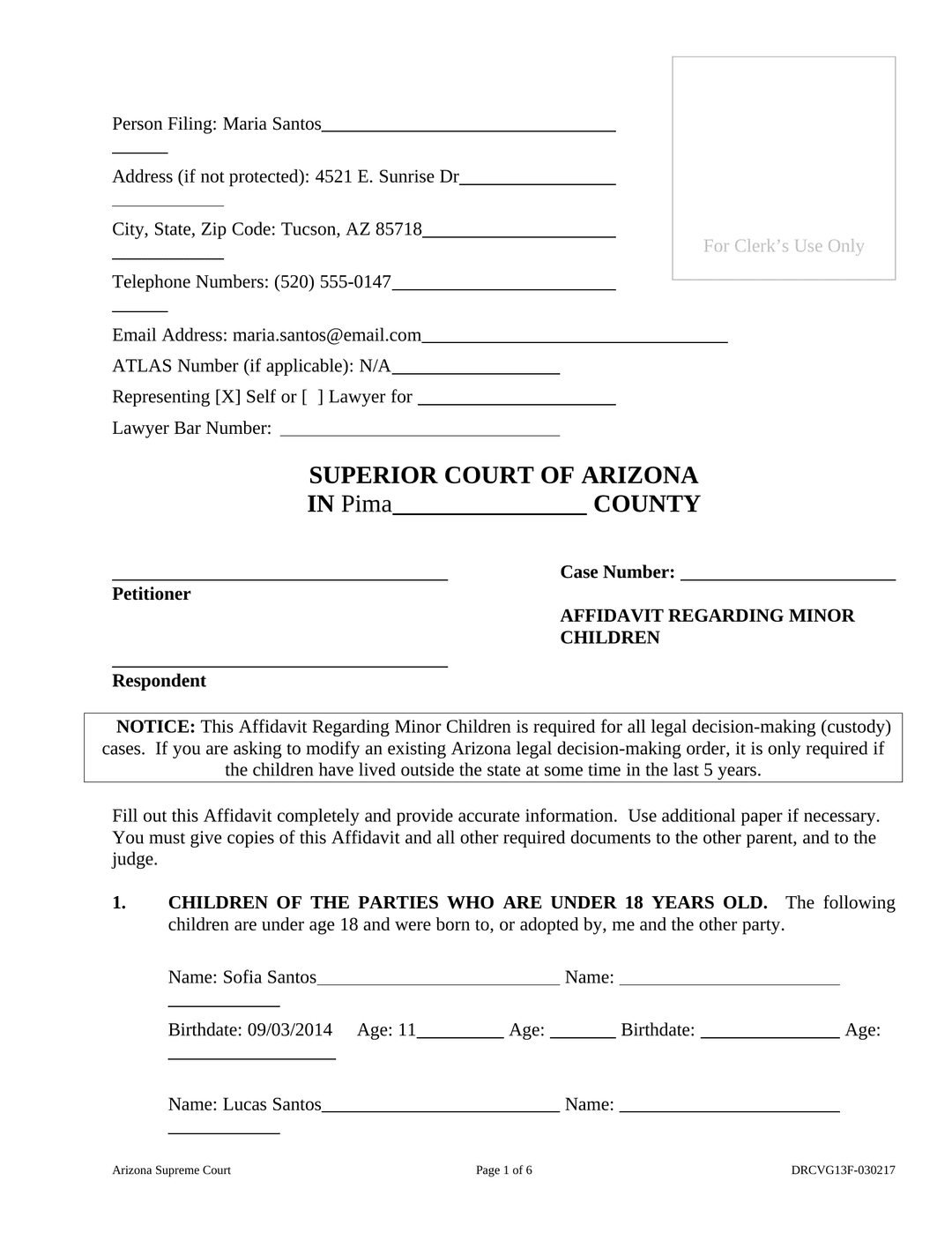 Official DRCVG13F Declaración Jurada