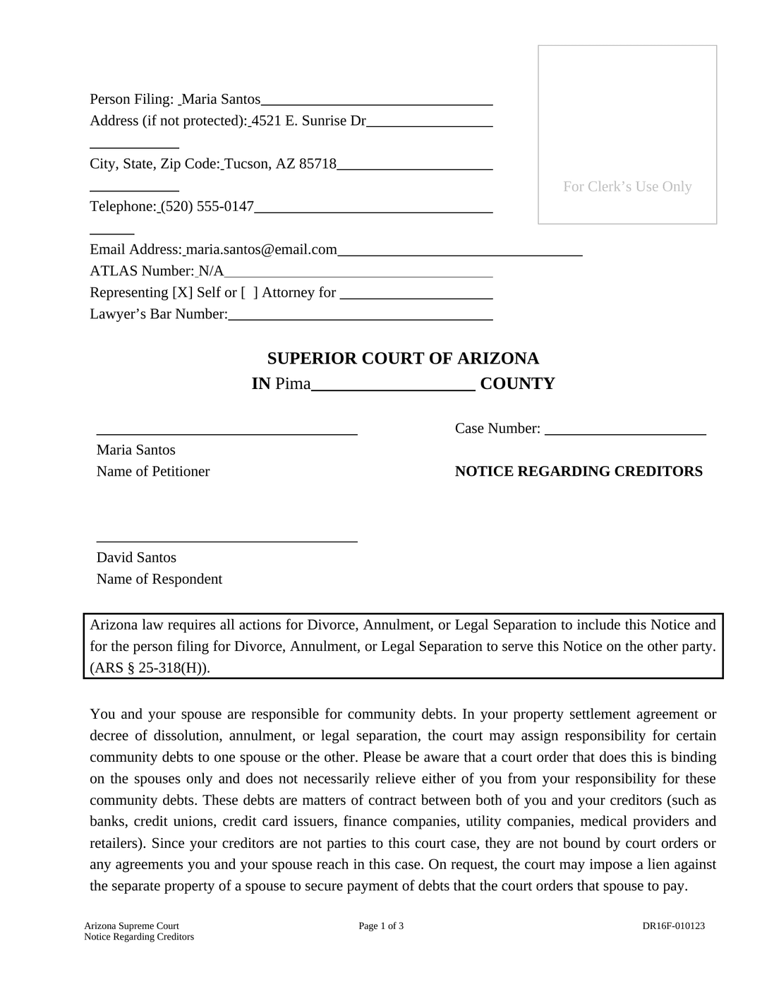 Official DR16F Aviso a Acreedores