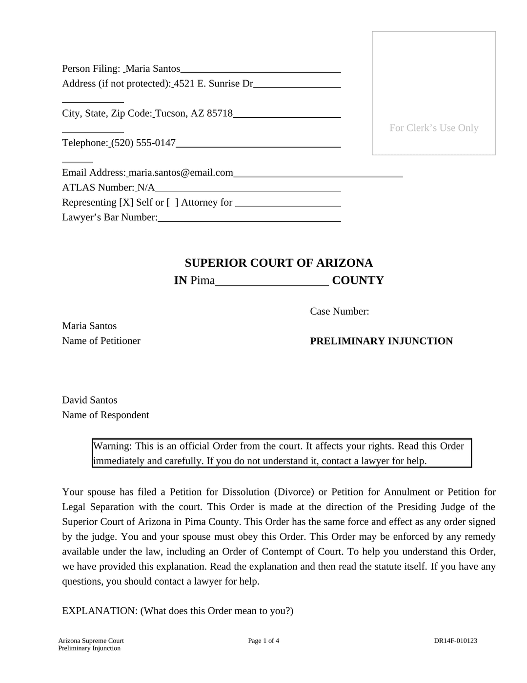 Official DR14F Orden de Restricción